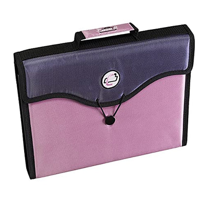 Case-it 13-Pocket Expanding File with Handle and Shoulder Strap, EFF-30 Pink - color: Pink, size: 1 Pack