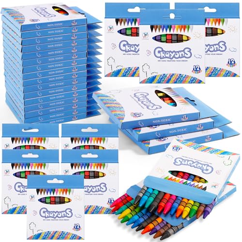 Bulk Crayons, 30 Boxes of 12 Packs Color Crayons, Crayon Bulk, Crayon Individual Packs for Party Favors Restaurants Home Office Supplies(12 Colors)