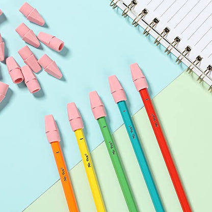 Mr. Pen- Pencil Top Erasers, 120 Pack, Pink, Latex-Free | No-Smudge Cap Pencil Erasers for Precise Erasing, Kids, Teachers, Studying Supplies - color: Pink, size: 120 Pack