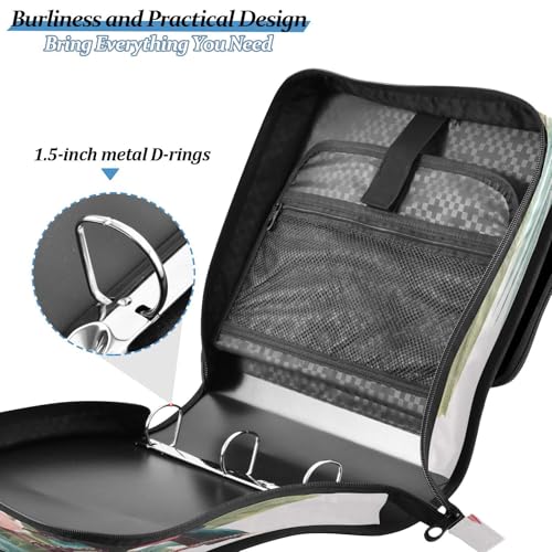 3 Ring Zipper Binder Toucan Bird Tropical Leaves Binders Bag with Shoulder Strap 500 Sheets Paper Organizer Trapper Keeper Documents Storage File Folder for School Office - color: A2392