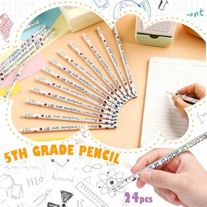 Tenceur 24 Pcs 2nd Graders Pencils Bulk Motivational Pencils with Erasers Inspirational Pencil with Back to School Supplies for Kids Student Teacher Classroom Reward - style: 2nd Graders
