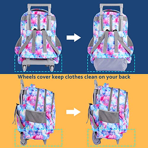 Seastig Kids Rolling Backpack 18in Wheeled Backpack with Wheels - color: Unicorn