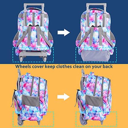Seastig Kids Rolling Backpack 18in Wheeled Backpack with Wheels - color: Unicorn