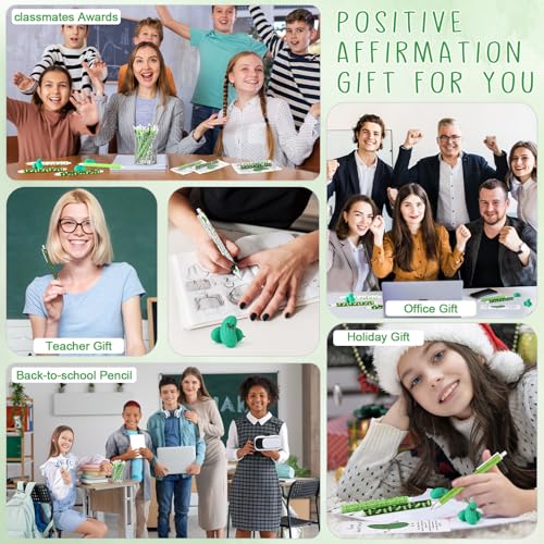 AmazingSpark 60 Sets Back to School Pencils Inspirational Pickle Pencil Gifts Bulk 6 Styles 0.7 mm Mechanical Pencils with Erasers Positive Cards for for School Student Teacher Nurse Staff - style: Pickle