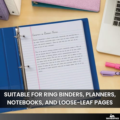 1InTheOffice Hole Punch Reinforcement Stickers, Paper Hole Reinforcement Stickers, Hole Reinforcers for Ring Binders - Sheet Hole, 20 Labels Per Sheet, White, 1/4" Diameter, 400/Pack