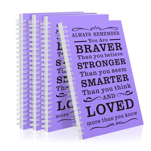 JOHSBYD Spiral Notebook Journal, 4 Pcs Hardcover Spiral Notebooks,College Ruled Hardcover Notebook for Work,A5 Notebooks for Work School Note taking, Lined Journal for Women (4Pcs Always-Purple) - color: 4Pcs Always-Purple