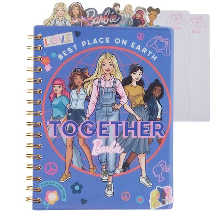 Barbie Tab Journal Notebook, Spiral Bound, 96 Lined Pages, 8 x 7 inches, Purple - style: Barbie