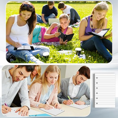 Ireer 400 Sheets Blank Lined Paper Refill for 3 x 5 Binders 6-Ring Memo Refill Paper Mini Ruled White Filler Paper Books Planner Inserts Blank Lined Paper for Binder