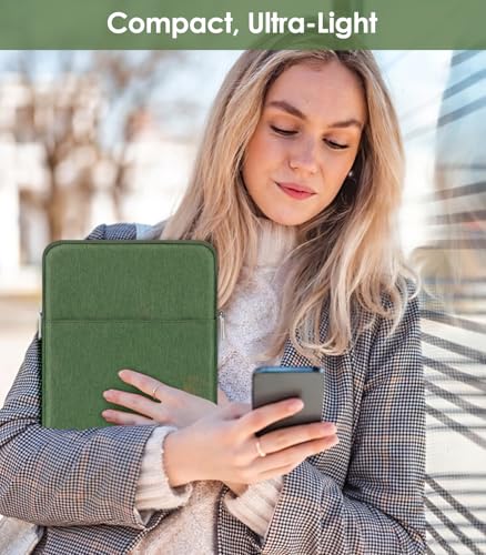 MoKo 9-11 Inch Tablet Sleeve Bag Carrying Case Fits New 11-inch iPad Pro M4/iPad Air M2 2024, Air 5/4/3 10.9"/10.5", Pro 11 M2, i-Pad 10th 10.9, i-Pad 9/8th Gen 10.2, Tab S8/S9 11", Grass Green | Tablet Carrying Case Fits iPad Air M2/Air 5/4 10, 9, iPadPr
