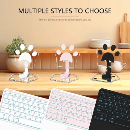 for Bluetooth Keyboard Touchpad Built, Cute Tablet Stand Adjustable & Foldable, Wireless Rechargeable Bluetooth for iPad, iPad Pro/Mini/Air, Samsung Xiaomi Tablets, etc - Black - color: D-Touchpad Backlight Keyboard-Black