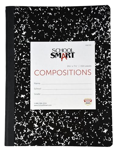 School Smart Hard Cover Ruled Composition Book, 150 Sheets, 9-3/4 x 7-1/2 Inches - 086769