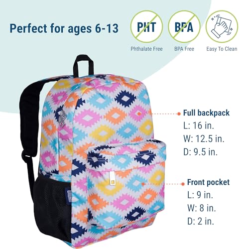 Wildkin 16-inch Kids Backpack – Durable, Padded & Spacious School Bag for Boys & Girls - Aztec - color: Aztec