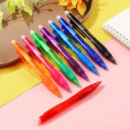 USUAL 0.5mm 8 Color Erasable Gel Pens, Make Mistakes Disappear, Fine Point Retractable Erasable Gel Pens for Writing, Drawing, Office, Planner, School Supplies - color: 8 Colors