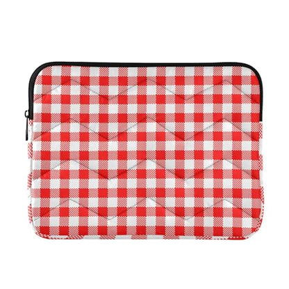 Laptop Sleeve Gingham Plaid Red White Computer Carrying Case Notebook Briefcase Tablet Puffy Cover Durable Waterproof PC Bag for 13.3-14" Pro Air Max - color: Multi-005