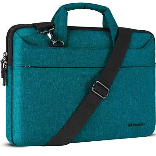 DOMISO 14 inch Laptop Messenger Shoulder Bag Tote Bag for Women for Men,Business Travel Work Computer Bag Chromebook Case Briefcase,Compatible with 15 inch MacBook Air/Pro,14 inch HP Dell ASUS, Teal - color: Teal, size: 14 Inch