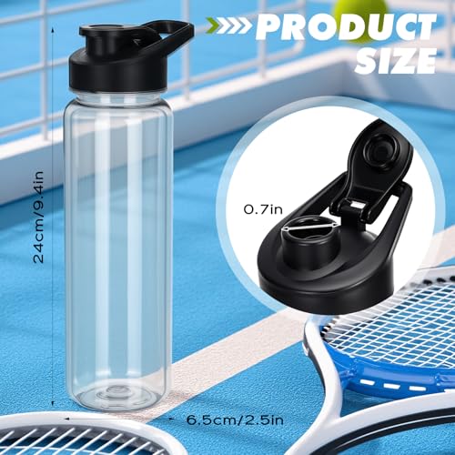 Mimorou 6 Pcs 24oz Water Bottles Bulk, Reusable Plastic Sports Bottles Leak-Proof & Portable Water Jug Gym Sports Adults Large Cups with Flip Top for Camping Hiking Cycling Teams School