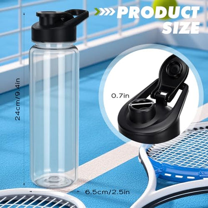 Mimorou 6 Pcs 24oz Water Bottles Bulk, Reusable Plastic Sports Bottles Leak-Proof & Portable Water Jug Gym Sports Adults Large Cups with Flip Top for Camping Hiking Cycling Teams School