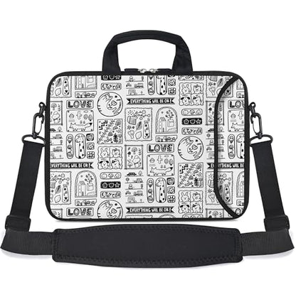 RICHEN Messenger Bag Carrying Case Sleeve with Handle Accessory Pocket Fits Laptops/Notebook/ebooks/Kids tablet/ipad (11-13.3 inch, Animal Cartoon) - color: Animal Cartoon, size: 11-13.3 inch