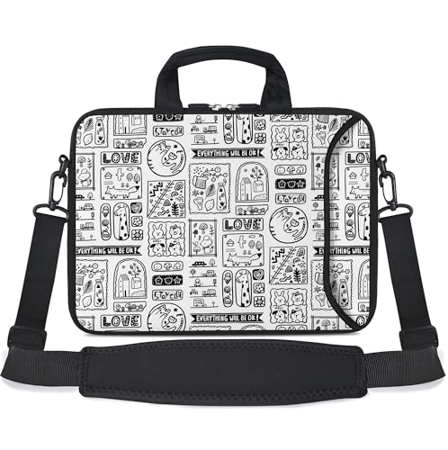 RICHEN 10 inch Messenger Bag Carrying Case with Handle Accessory Pocket Fits 7 to 10-Inch Laptops/Notebook/Kids Tablet (7-10.2 inch, Animal Cartoon) - color: Animal Cartoon, size: 7-10.2 inch