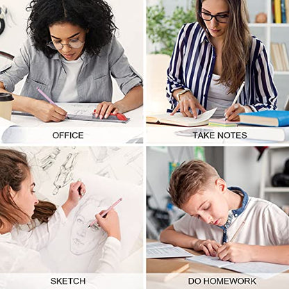 HOTUT Inkless Pencil,7PCS Infinity Pencils with Extra 7 Eraser Reusable Inkless Everlasting Pencil with 7 Replaceable Nibs for Students Writing Drawing Home Office School Supplies - color: Light Multicolor
