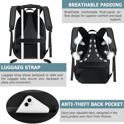 BIKROD Lunch Backpack, Insulated Cooler Lunch Bag Backpack, Large School Backpacks for Teen Boys Water Resistant Back Pack Gift for Men Fit 17 Inch Laptop, - color: Black