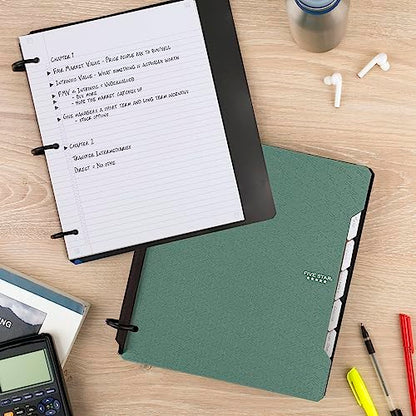 Five Star Flex Refillable Notebook + Study App, College Ruled Paper, 1-1/2 Inch TechLock Rings, Pockets, Tabs and Dividers, 300 Sheet Capacity, Color Will Vary (29328)