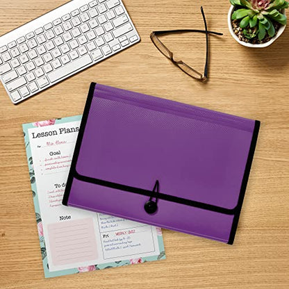 Avery Expanding File Folder Organizer, 7-Pocket Accordion File Organizer, Plum, Holds 425 Letter/A4-Size Sheets (73552) (Pack of 8) - size: 7 Pockets (Pack of 8)