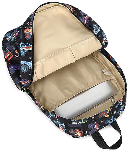 CAMTOP Backpack for Kids, Boys Girls Preschool Backpacks with Lunch Box Toddler Kindergarten School Bookbag Set - color: 0025 Monst Truck