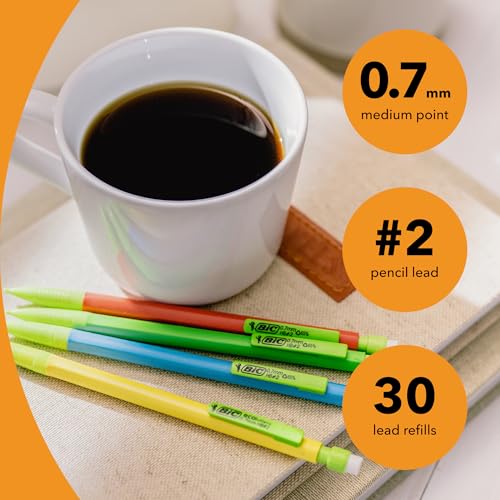 BIC Pencil Lead Refills, Medium Point (0.7mm), 30ct (L730P1),Black - size: 30 Count (Pack of 1), style: Medium Point