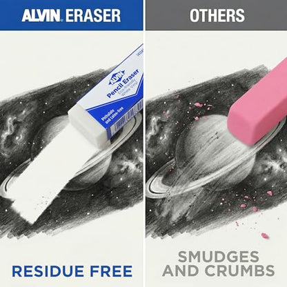 Alvin 1410AE 20/Box White Vinyl Pencil Erasers - size: 20 Pack