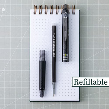 Pilot FriXion Synergy Clicker Erasable, Refillable, Retractable Gel Ink Pens, Extra Fine Point 0.5 mm, Pack of 12, Black, FriXion Erasable Pens 0.5 - Ideal for School & Office Writing - color: Black