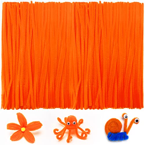 Iooleem 200pcs Orange Pipe Cleaners, Chenille Stems, Pipe Cleaners for Crafts, Pipe Cleaner Crafts, Art and Craft Supplies. - color: Orange, size: Small Pack