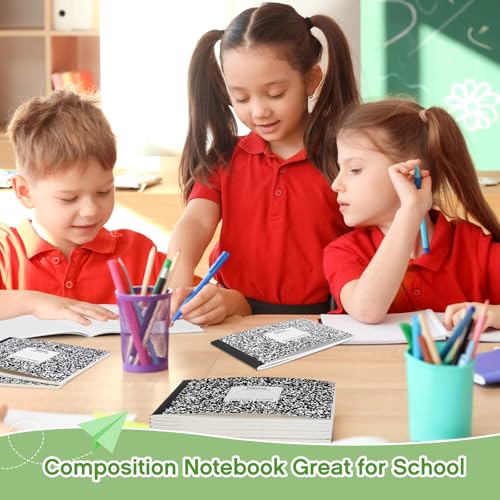Fainne 30 Pack Composition Notebooks Half Size 4-7/8 x 7-1/2 Inches Wide Ruled Half Page Composition Notebook for Journal School Classroom Supplies 40 Sheet(Black,Snowflake Style) - color: Black, style: Snowflake Style