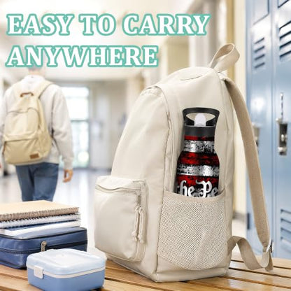 Water Bottles with Straw,Flag Stainless Steel Cup Leak Resistant Double Wall 250 Years Insulated Water Bottle with Handle for Gym Cycling Hiking Office 20 oz - color: Flag,250 Years