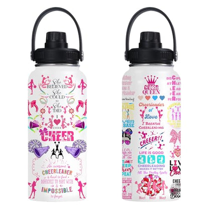 Cheer Water Bottle for Girls Women 32 oz,Cheerleader Stainless Steel Insulated Water Bottle Gifts,Cheerleading Gift for Teen Birthday for Cheer Coach Friend Besties - color: Cheerleader
