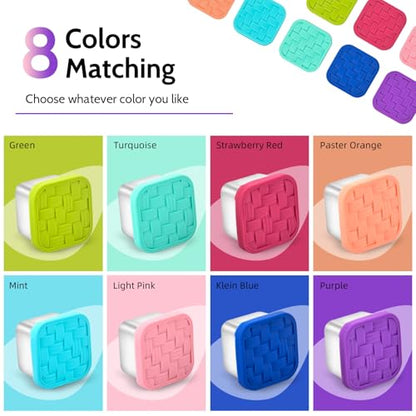 8PC 6oz Stainless Steel Snack Containers with lids, BPA-Free Metal Kids Snack Cups with Fork and Spoon, Leakproof Lunch Box Containers，Resuable Baby Food Storage Bowl - color: Deep Tones