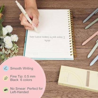 Joxop Quick Dry Gel Pens, Quick Dry Gel Pens, 5pcs Retractable Gels Pen Set, 0.5mm Quick-Dry Carbon Ink (A Dark) - color: A Dark