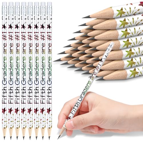 Tenceur 48 Pcs 5th Graders Pencils Bulk Motivational Pencils with Erasers Inspirational Pencil with Back to School Supplies for Kids Student Teacher Classroom Reward - style: 5th Graders