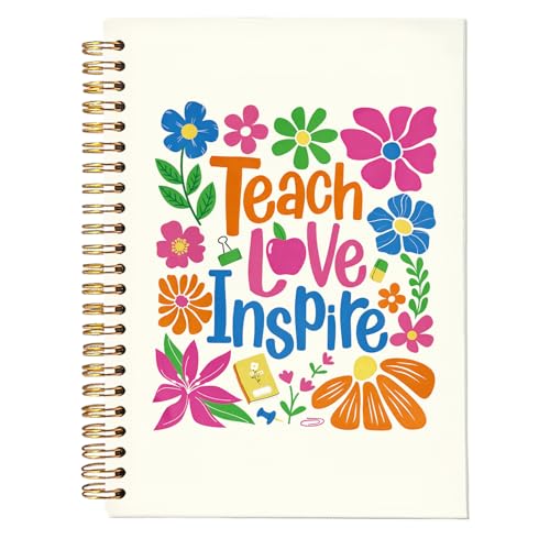 Boho Floral Teacher Notebook, Teacher Appreciation Gifts Journal For Women, Motivational Floral Teach Love Inspire Notebooks, 5.5x8.3 Inch - color: Boho