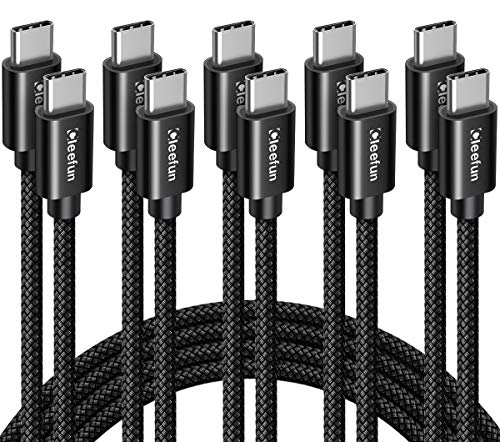 CLEEFUN USB C to USB C Cable 60W, USBC to USBC, [5-Pack, 3/3/6/6/10 ft] Type C to C Charger Cord Fast Charging for iPhone 16 15 Pro Max/Plus, for iPad/MacBook Pro/Air, for Samsung Galaxy S25 S24 S23 - color: Black, size: 3ft+3ft+6ft+6ft+10ft