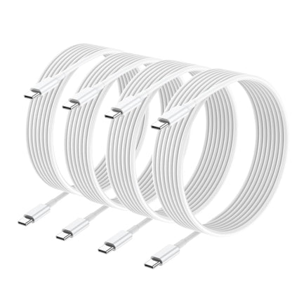 Apple USB C to USB C Charging Cable 4 Pack 10ft,60W [Apple MFi Certified] Compatible for iPhone 15/15 Pro/15 Plus/15 Pro Max New ipad Pro 12.9/11, Air 4/5, Mini 6, MacBook Air, (White)
