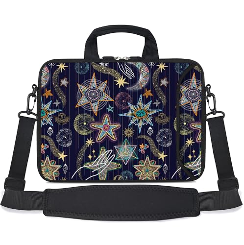 RICHEN 10 inch Messenger Bag Carrying Case with Handle Accessory Pocket Fits 7 to 10-Inch Laptops/Notebook/Kids Tablet (7-10.2 inch, Stars) - color: Stars, size: 7-10.2 inch