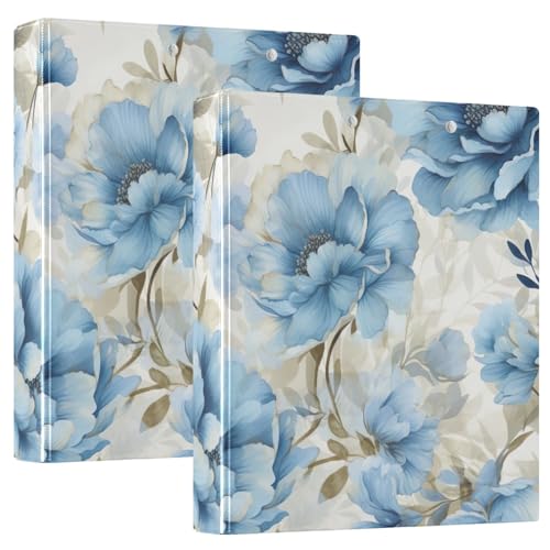 Emelivor Colorful Poppies Floral Flowers 3 Ring Binder 1.5 Inch Rings View Binders Holds 200 Sheets 2 Inch Binder for Letter Size Paper Binder Organizer for Office Home Men Women School, 2 Pack - color: Colorful Poppies Floral Flowers
