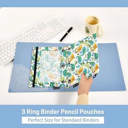 Insect Beetle Ladybird Binder Pouches 3 Ring for Boys Girls School Office College Supplies Nature Bug Butterfly Dragonfly Bees Pencil Pouches Case Bag with Clear Window and Zipper 2 Pack - color: Insect