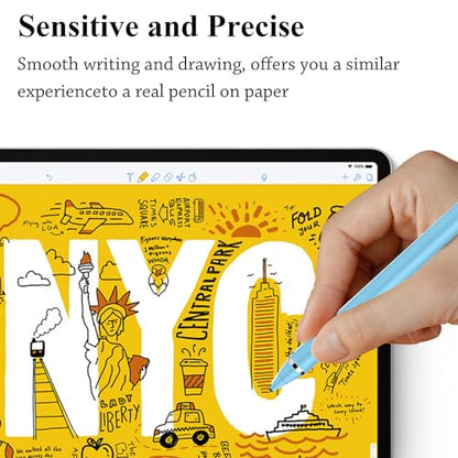 Stylus Pen for Touchscreen, Kenkor Rechargeable Digital Fine Point Active Tablet Pencil, Stylus Pen for iPhone/Switch/Android/Apple iPad Pro/Air/Mini/Samsung/Cellphone/Tablet Drawing & Writing - Blue - color: Blue