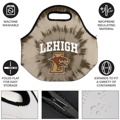 Campus Lab Lehigh University Tie-Dye Soft Neoprene Lunch Bag, Lightweight - color: Lehigh University Mountain Hawks