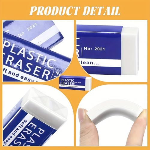 25 Pack Pencil Erasers, Small Plastic Vinyl Erasers for School Office
