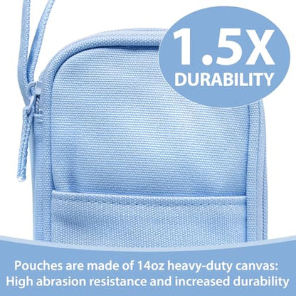 SPACEMATE Pencil Case Pouch Box Bag School Supplies Girls Boys Kids, Cute Preppy Stuff Large Big Capacity Aesthetic Pen Organizer, Back to College Stationary, Sky Blue, Heavy Duty Canvas, 1800ml - color: Sky Blue