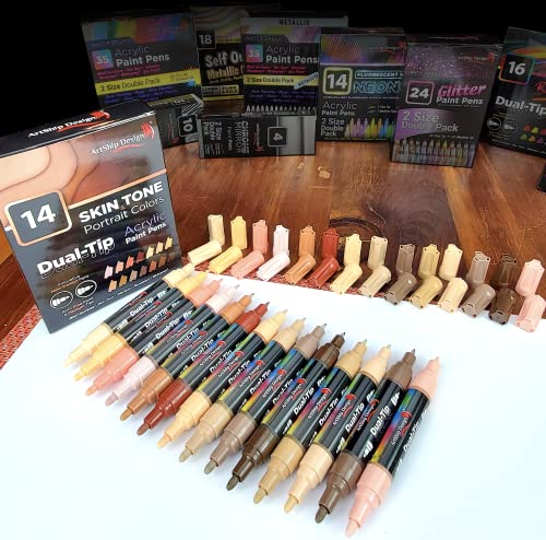ArtShip Design Acrylic Paint Pens Double Pack (Skin Tone) - color: Skin Tone