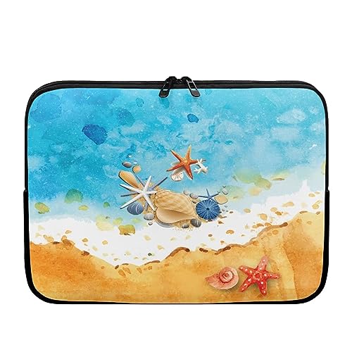 Beach Laptop Protective Sleeve for Women Men Zippered Pouches with Humanize Design Suitable for Daily Use Travel School Office Neatly Organizers 12 Inch - color: Beach, size: 12inch